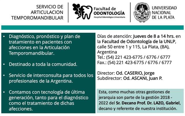 Se inauguro el Servicio de Articulación Temporomandibular! Se inauguro el Servicio de Articulación Temporomandibular!