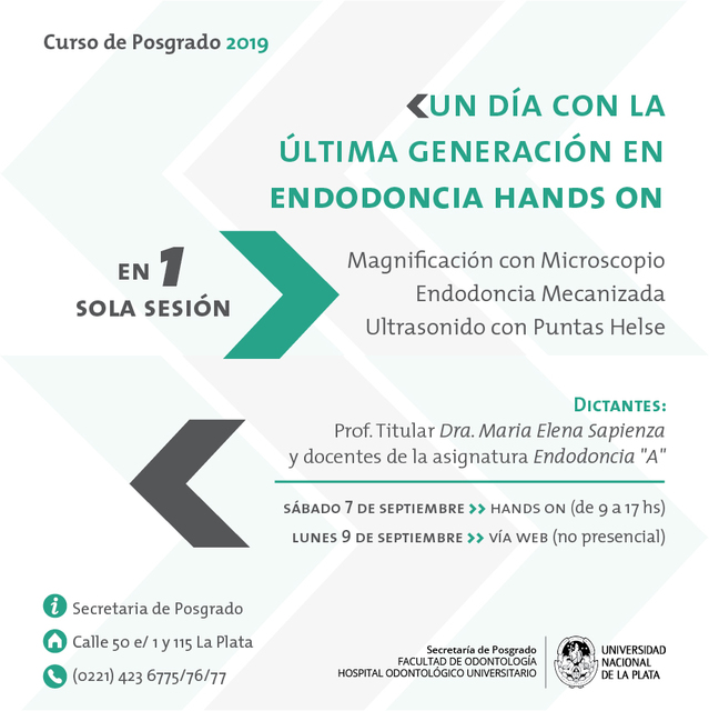 Curso de Posgrado "un dìa con la ultima generación en endodoncia HANDS ON" Curso de Posgrado "un dìa con la ultima generación en endodoncia HANDS ON"