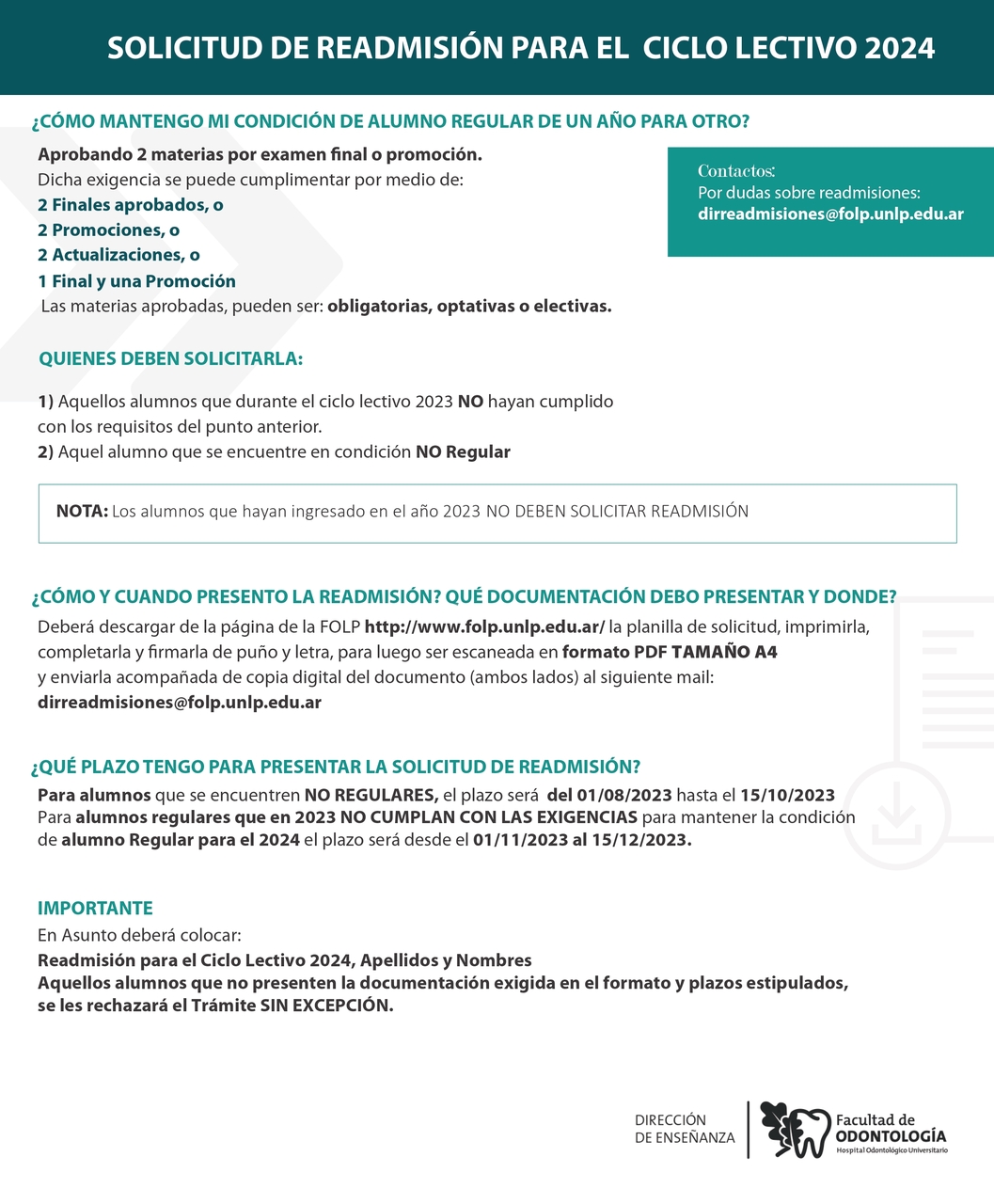Solicitud de Readmisión 2024
