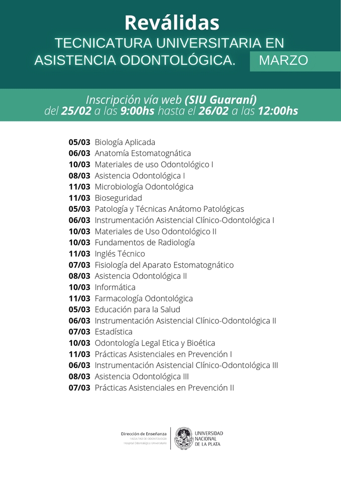 Reválidas del mes de Marzo 2025.