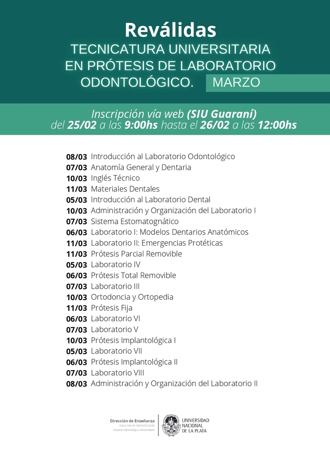 Reválidas del mes de Marzo 2025.
