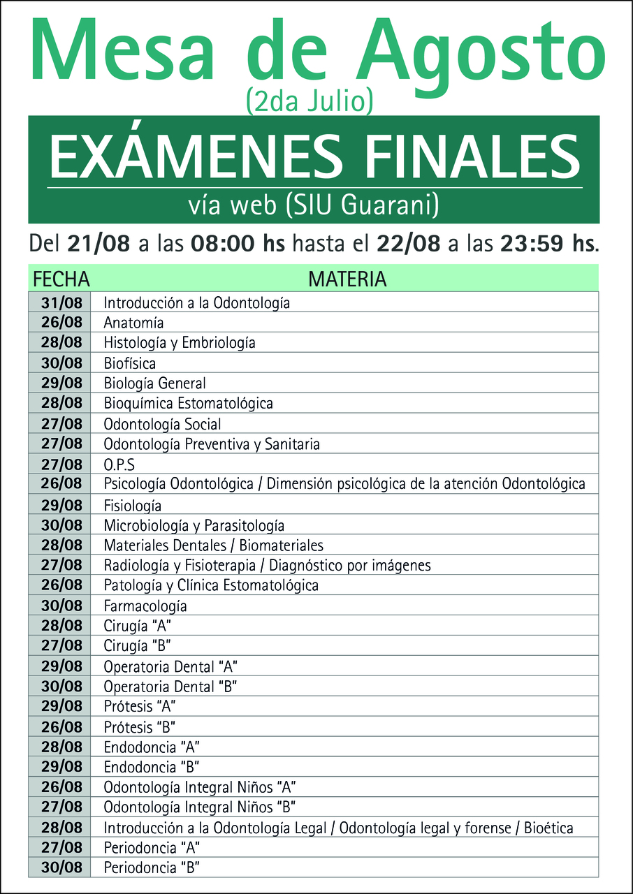 Mesa de Finales de Agosto