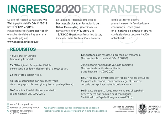 Información Ingreso 2020