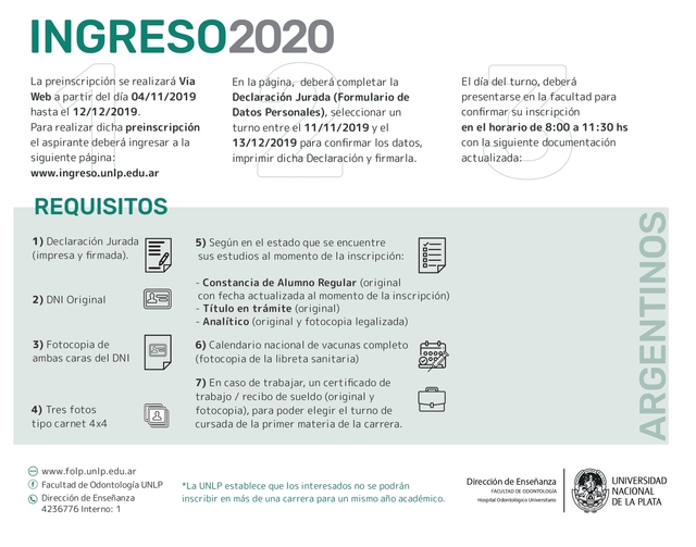 Información Ingreso 2020